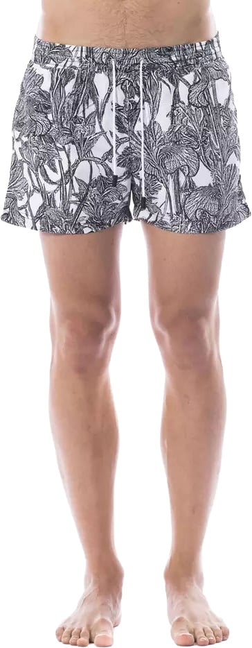 Roberto Cavalli Sport Black Polyester Men Swimwear Zwart