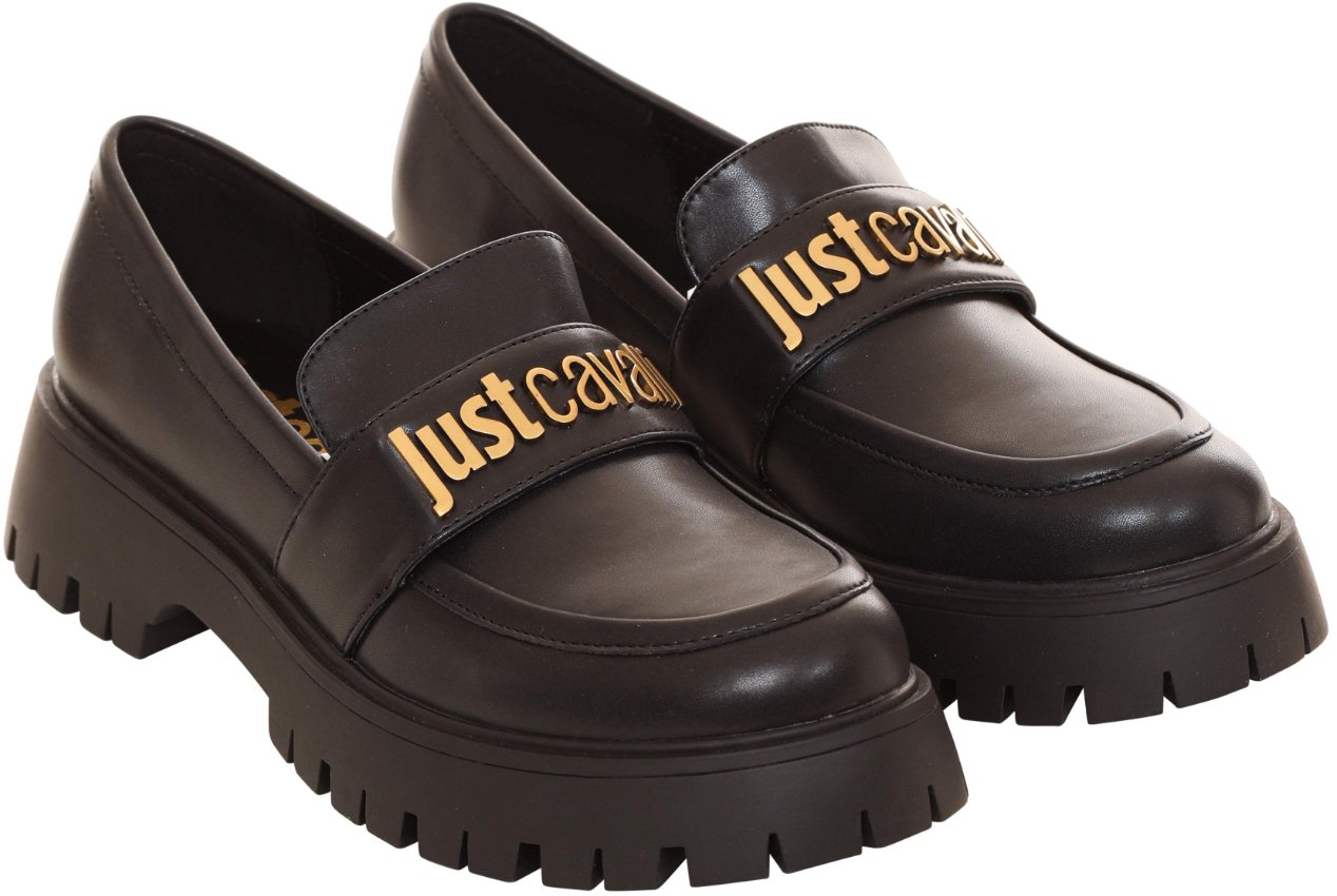 Roberto Cavalli Flat Shoes Black Zwart