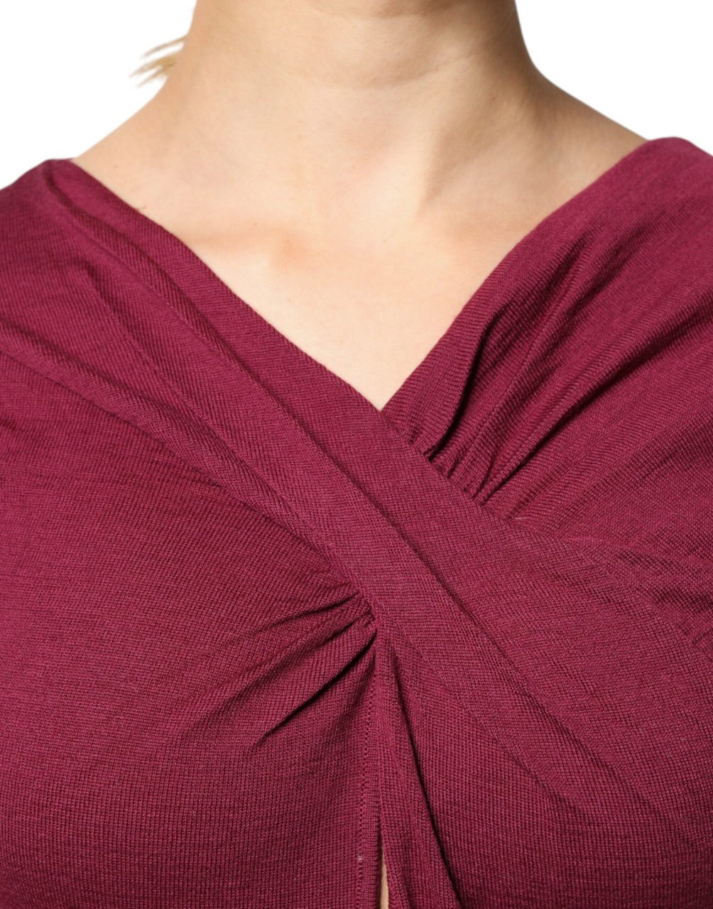 Roberto Cavalli Maroon Jumper Keyhole Knit Pullover Sweater Maroon
