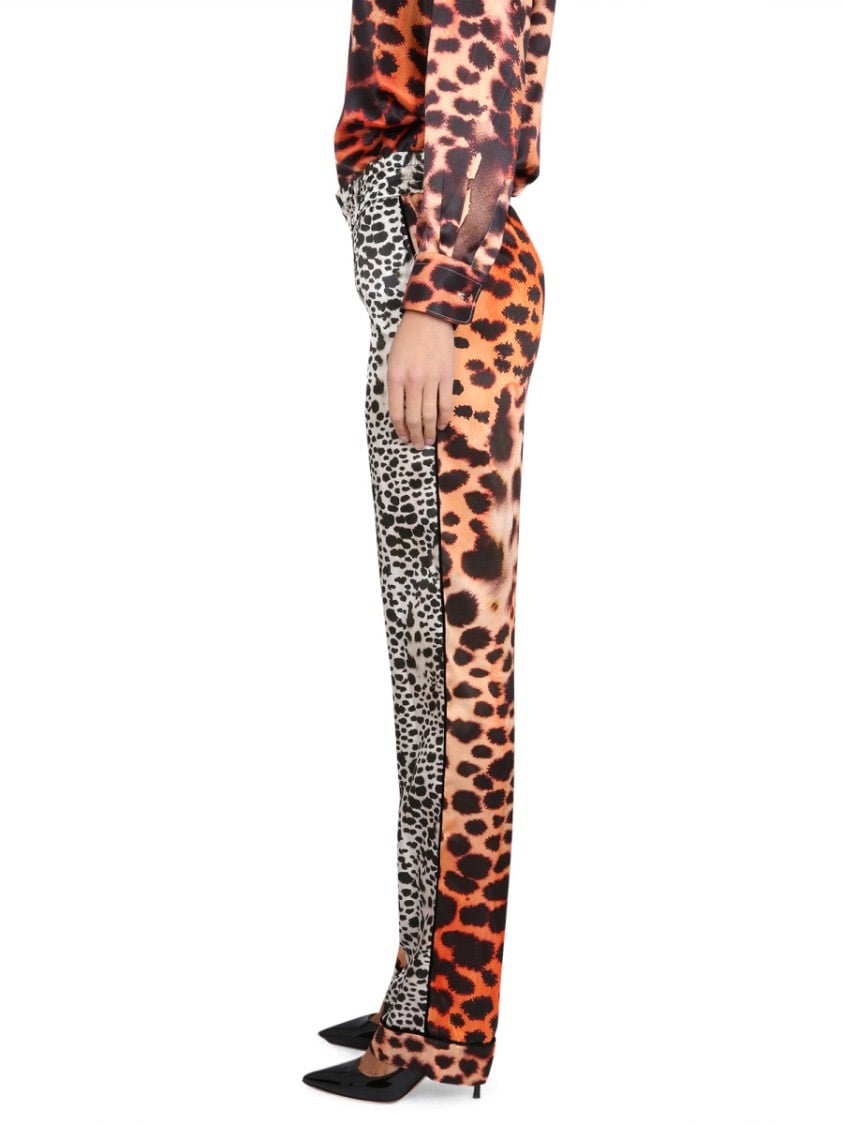 Roberto Cavalli Moray Eel Print Pants Maroon