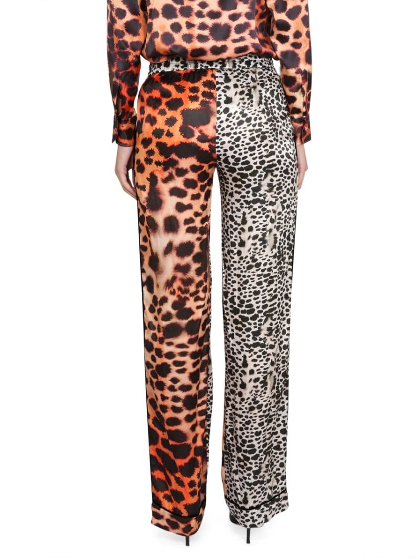 Roberto Cavalli Moray Eel Print Pants Maroon