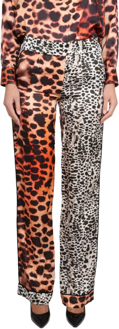Roberto Cavalli Moray Eel Print Pants Maroon