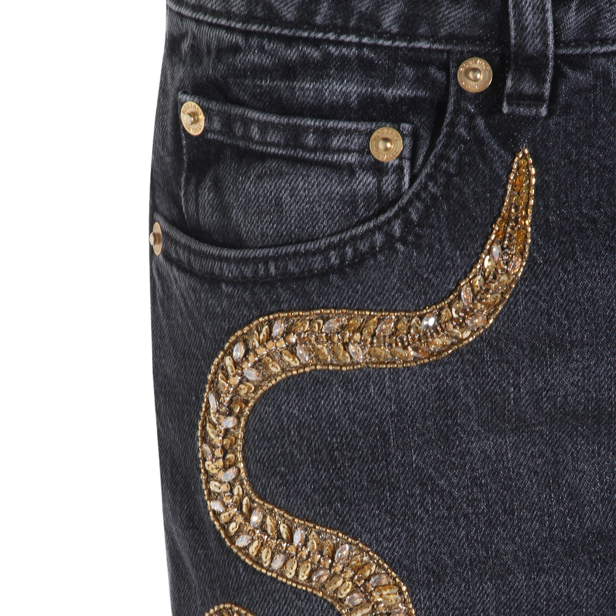 Roberto Cavalli Slim Fit Black Jeans with Classic Five-Pocket Design Zwart