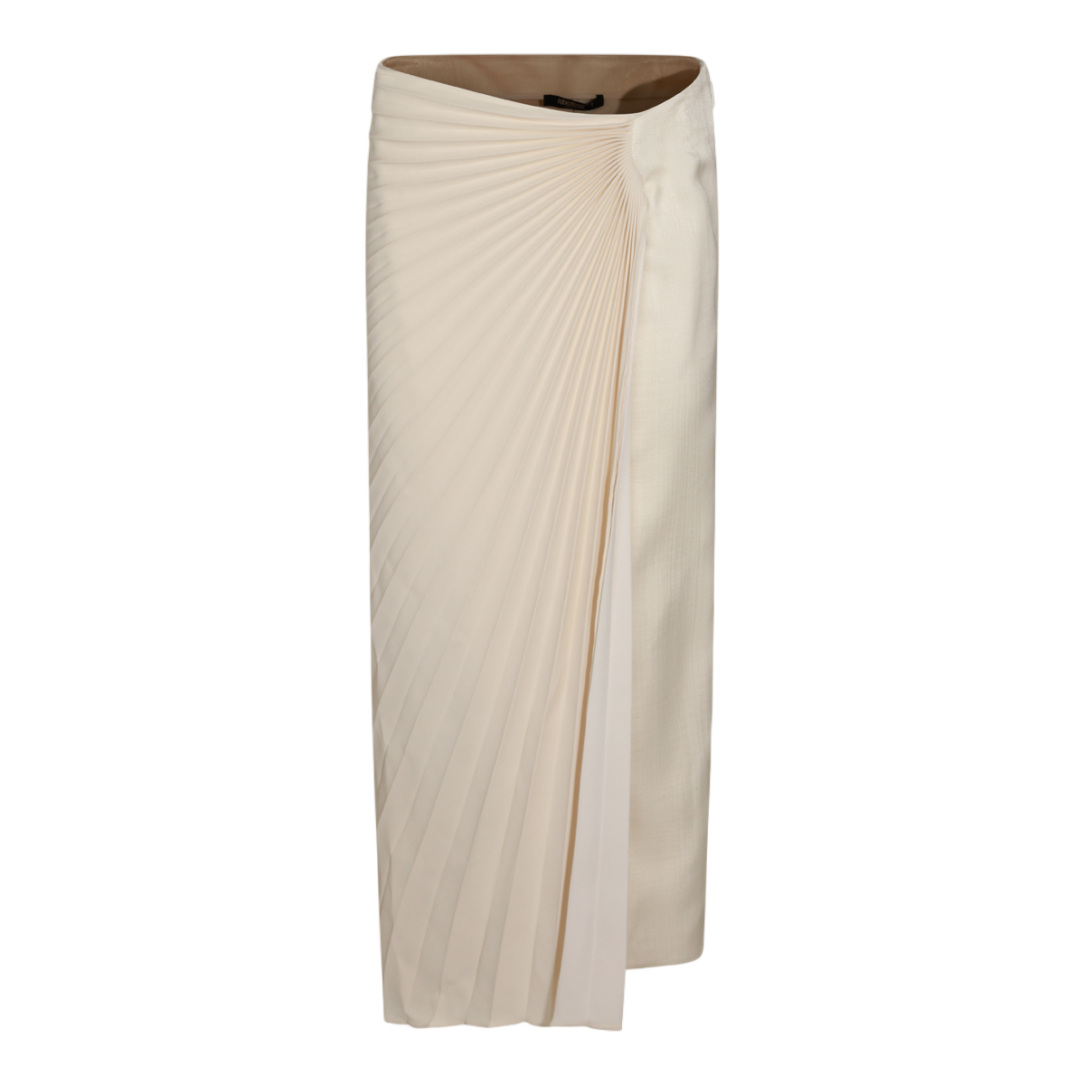 Roberto Cavalli Pleated Midi Skirt with Elegant Side Slit Neutraal
