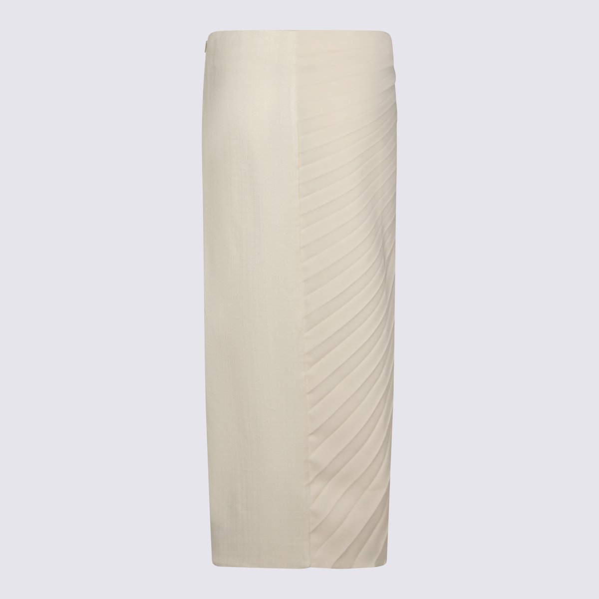 Roberto Cavalli Pleated Midi Skirt with Elegant Side Slit Neutraal