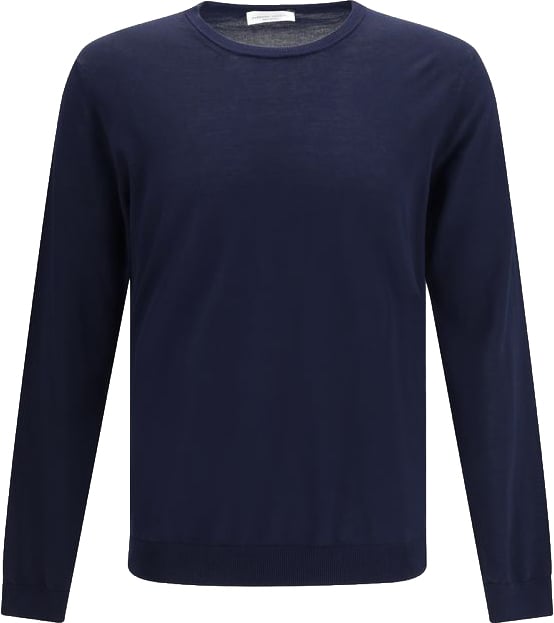 Roberto Collina Blue Cotton Sweatshirt Blauw