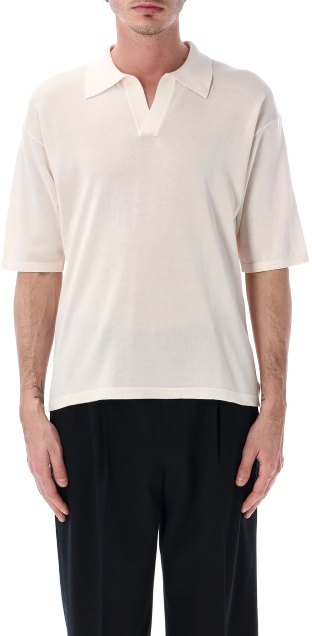 Roberto Collina Over Polo Beige Wit