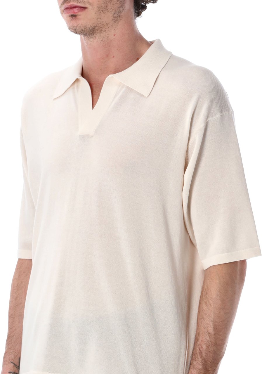 Roberto Collina Over Polo Beige Wit