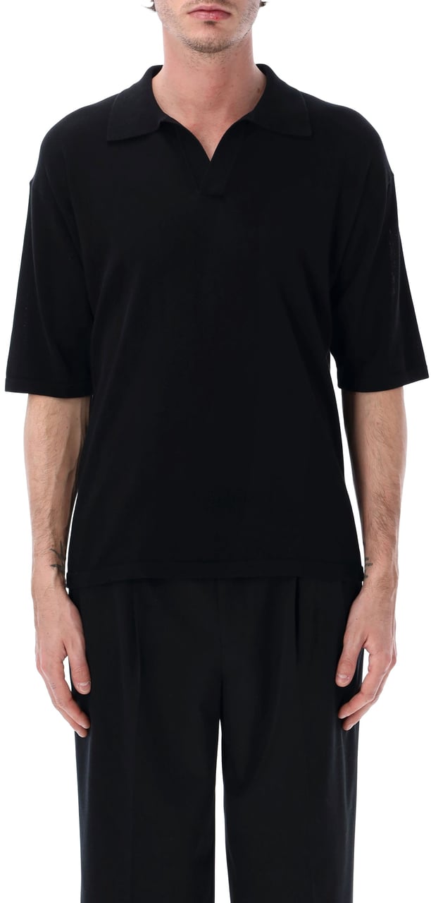 Roberto Collina Over Polo Nero Zwart