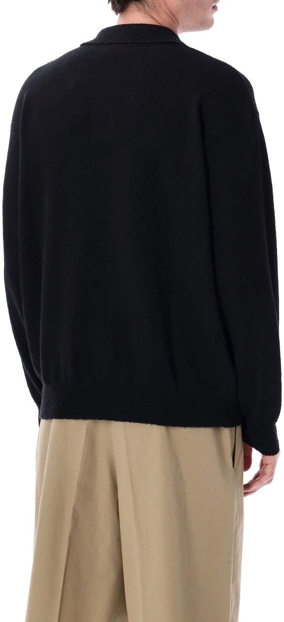 Roberto Collina Roberto Collina irregular texture cotton polo Zwart