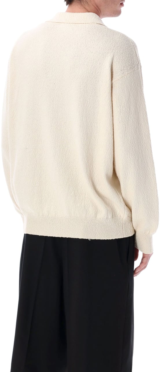 Roberto Collina Roberto Collina irregular texture cotton polo Neutraal