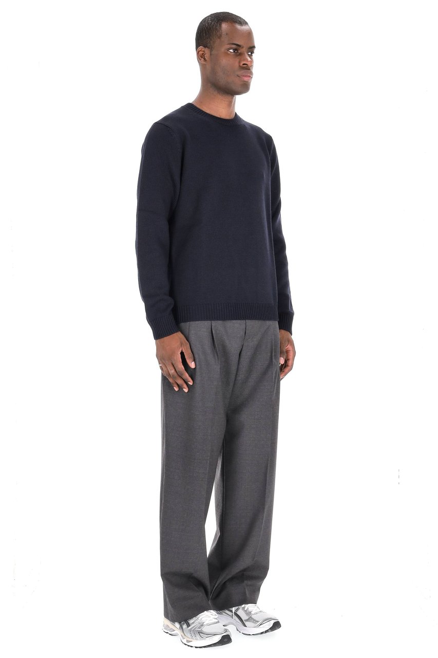 Roberto Collina Merino Wool Crewneck Sweater Zwart