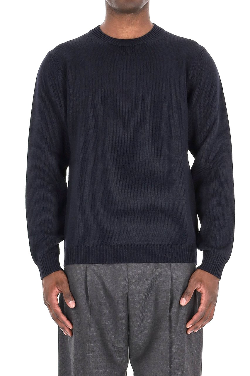 Roberto Collina Merino Wool Crewneck Sweater Zwart