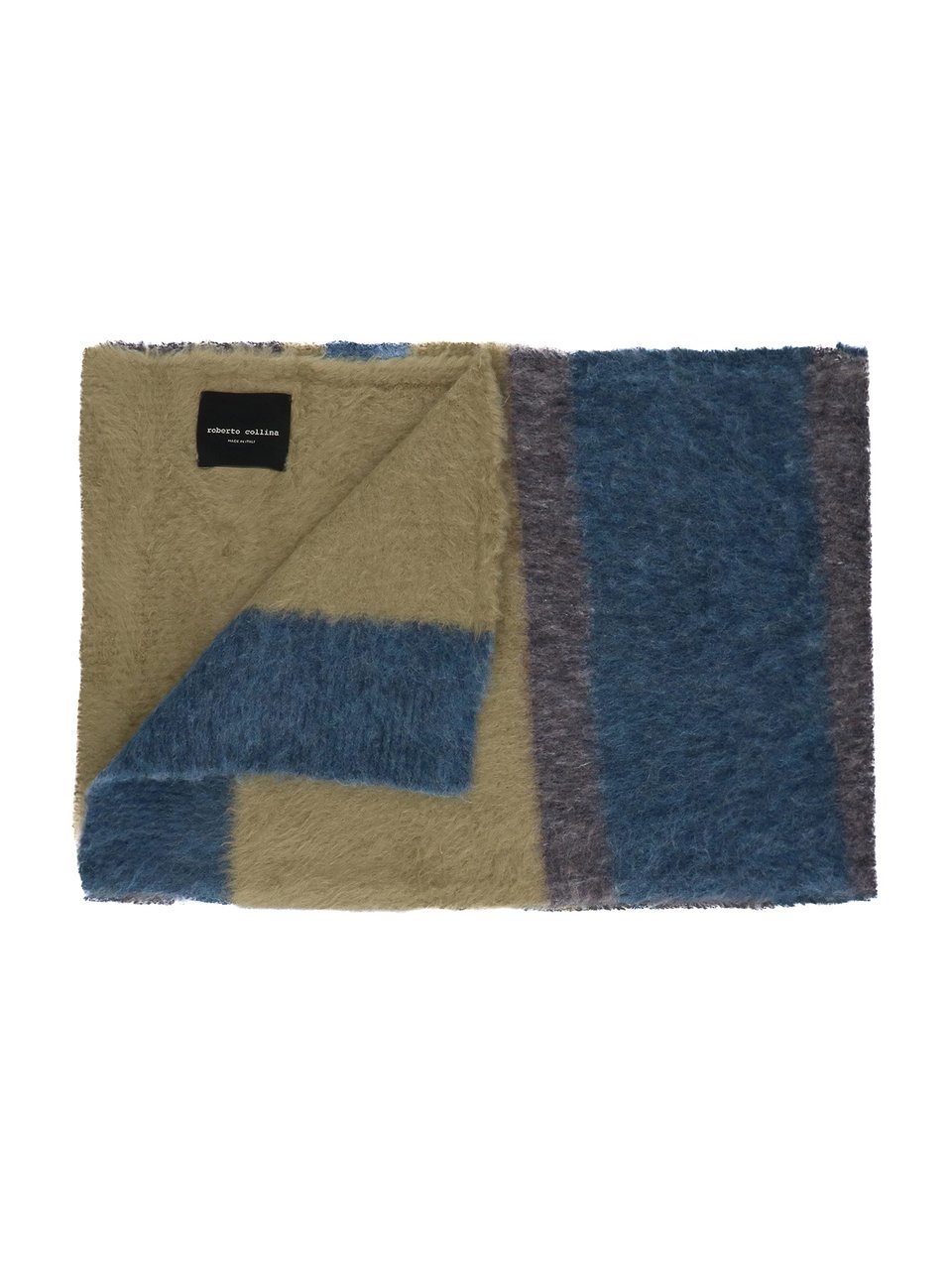 Roberto Collina Cotton-Alpaca Striped Scarf Groen