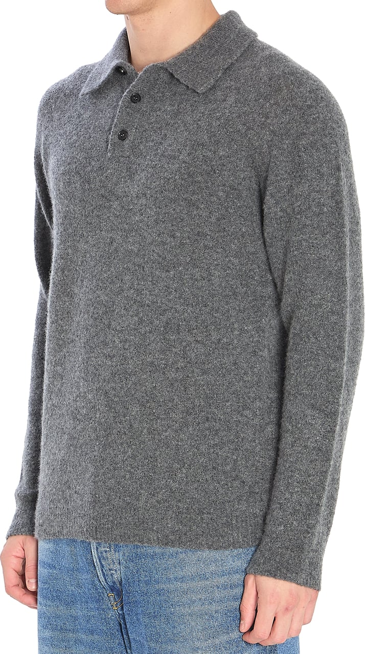 Roberto Collina Cashmere blend polo shirt Grijs