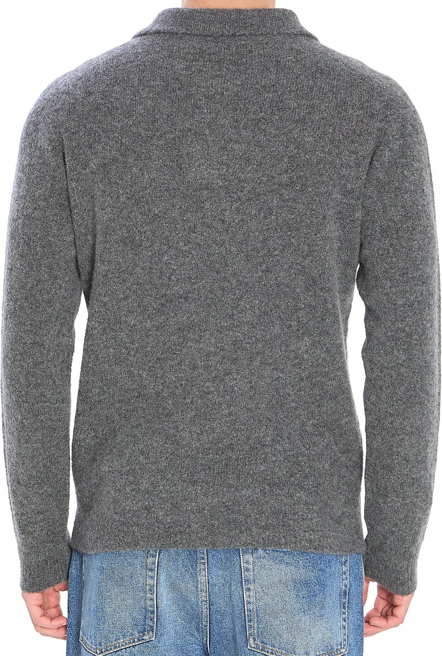 Roberto Collina Cashmere blend polo shirt Grijs