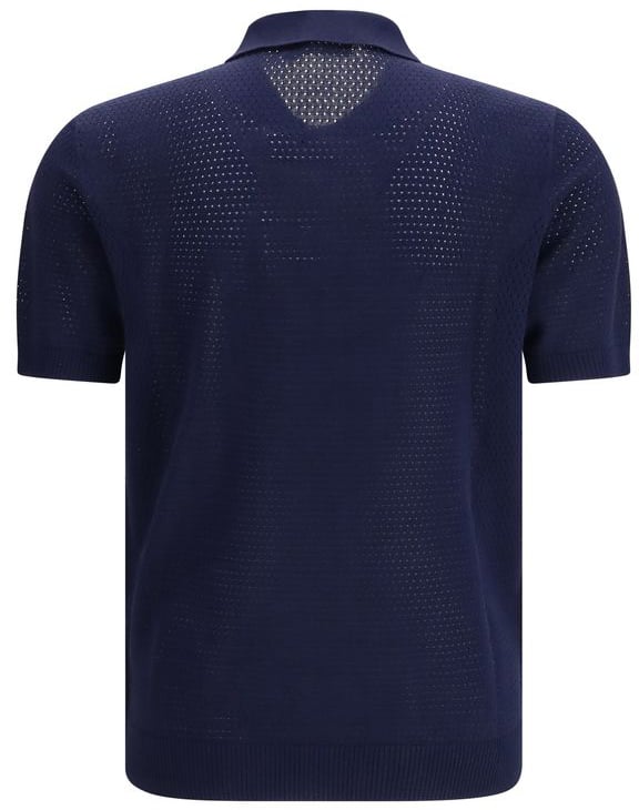 Roberto Collina Blue Cotton Polo Shirt Blauw