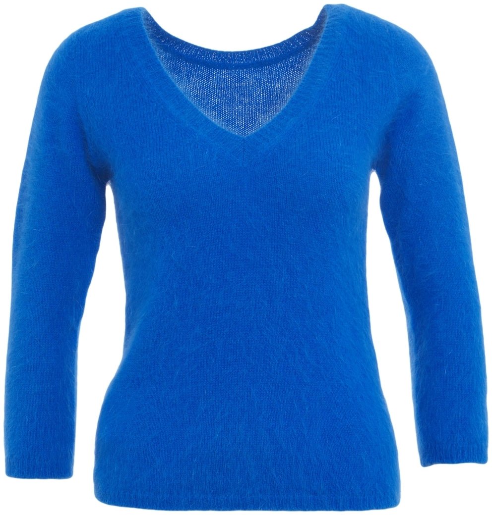 Roberto Collina Knitted Sweater with V-Neck Blauw