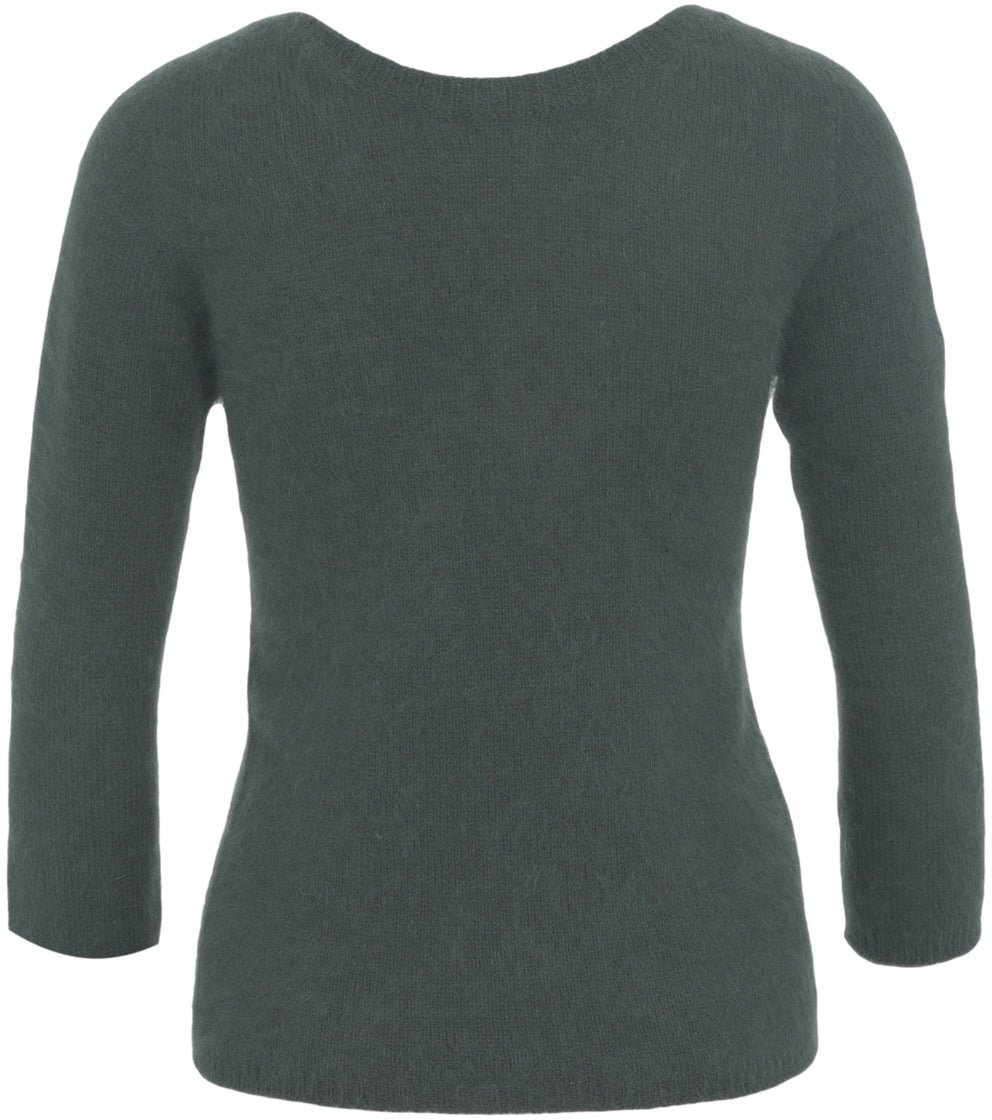 Roberto Collina Knitted Sweater with V-Neck Groen