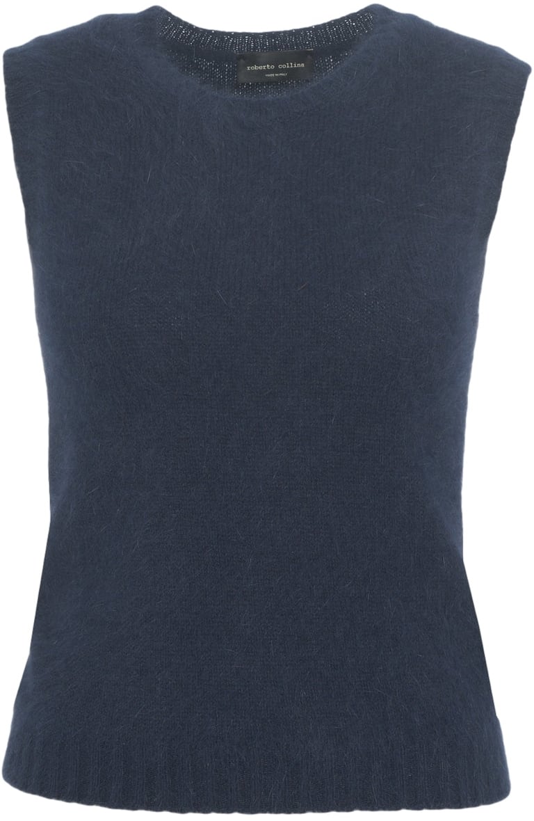 Roberto Collina Wool blend knit top Blauw