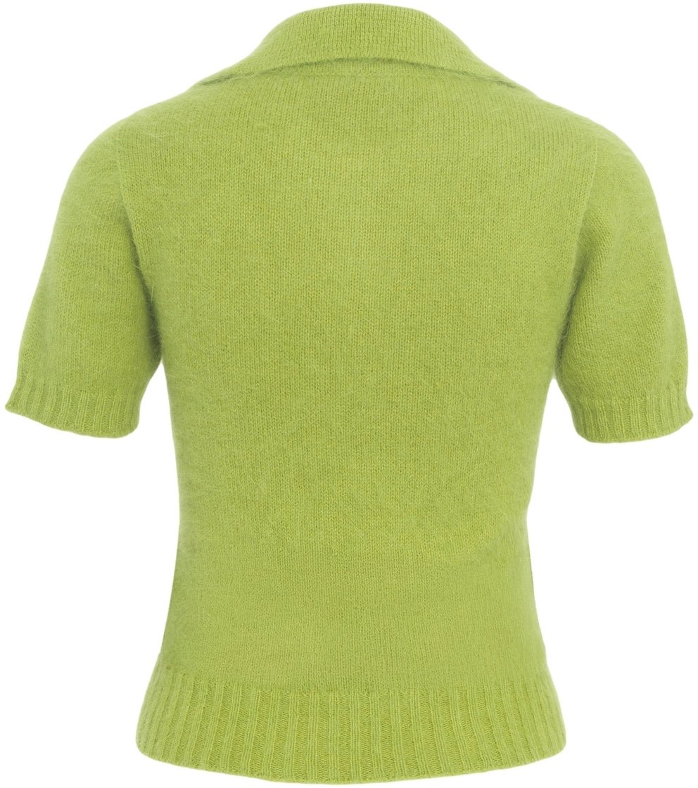 Roberto Collina Knit Jumper with Polo Collar Groen