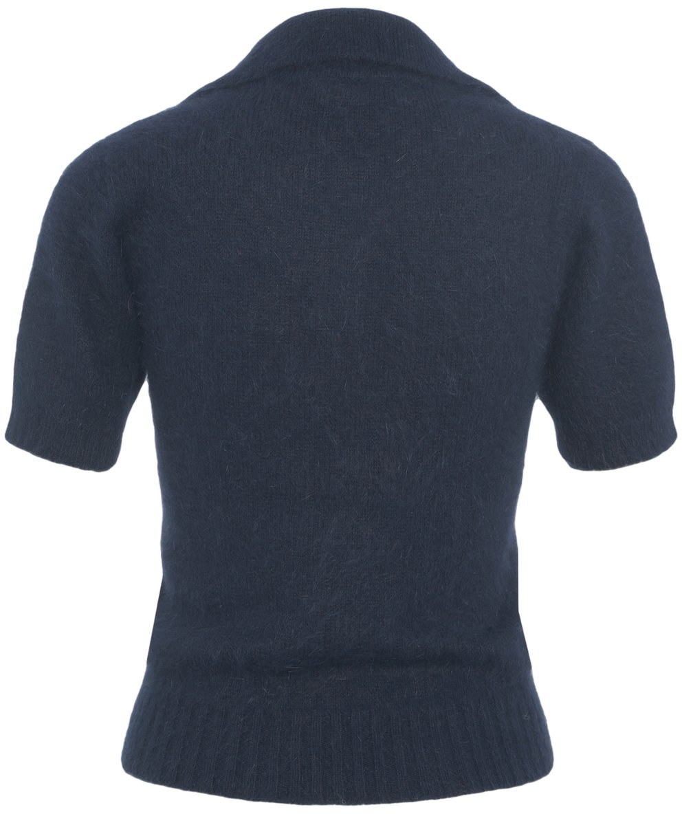 Roberto Collina Maglione in Maglia con Collo Polo Blauw