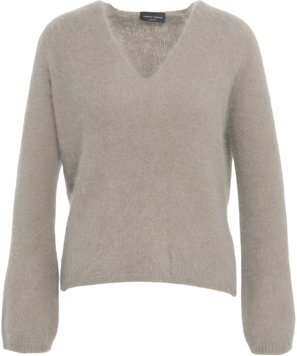 Roberto Collina V-Neck Pullover Beige