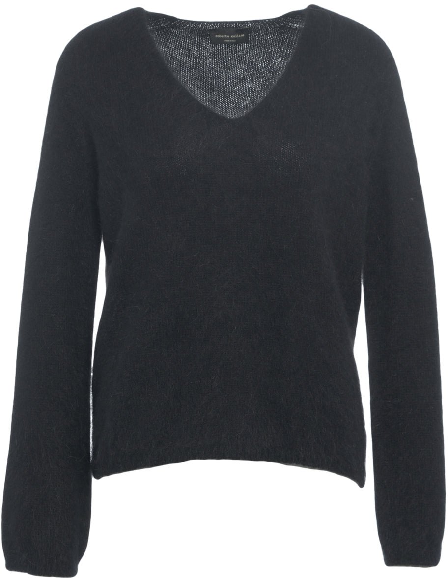Roberto Collina V-Neck Pullover Zwart