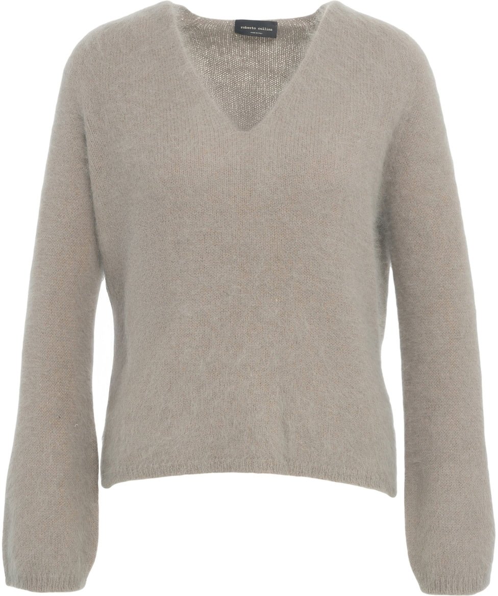 Roberto Collina V-Neck Pullover Beige