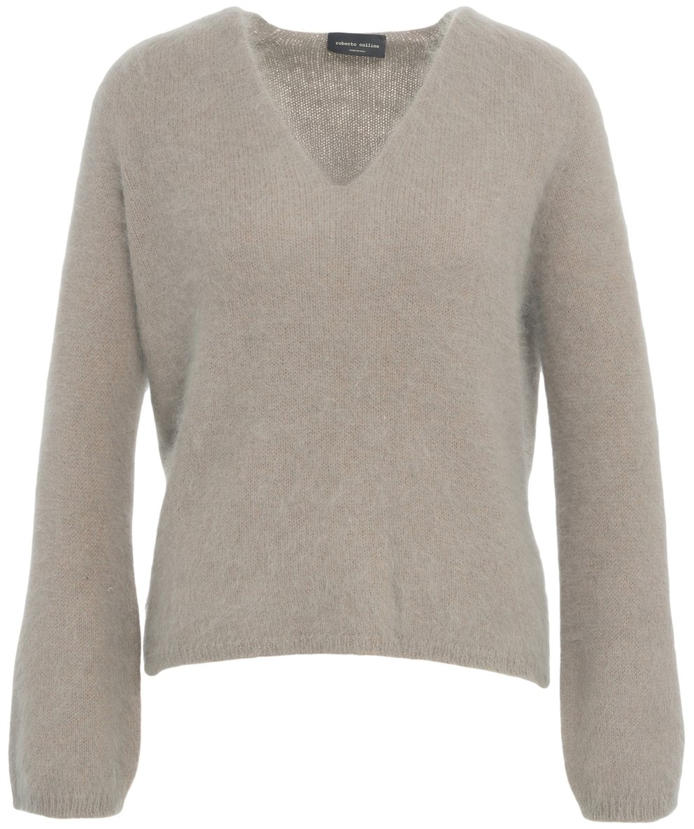 Roberto Collina Pullover con Scollo a V Grijs