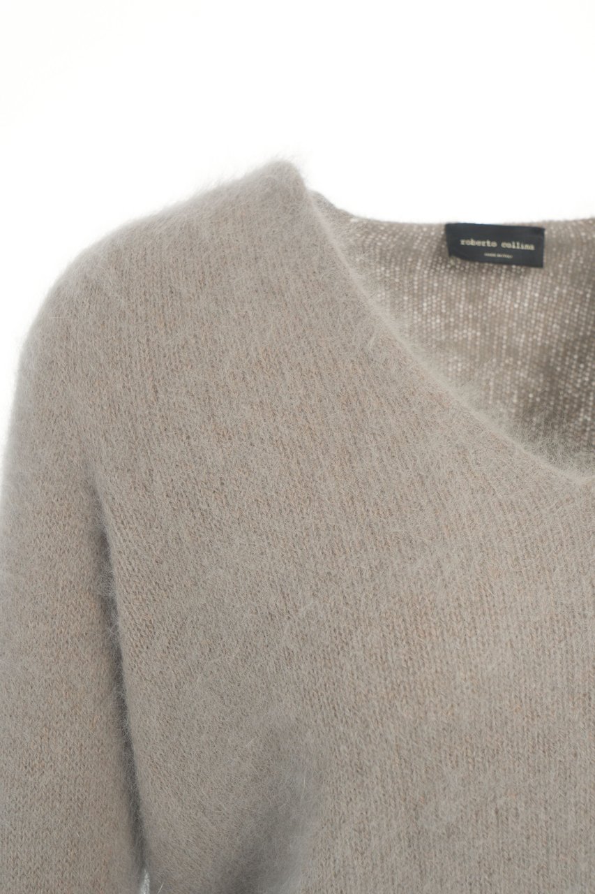 Roberto Collina Pullover con Scollo a V Grijs