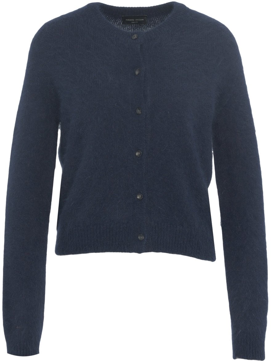 Roberto Collina Knit Cardigan with Button Closure Blauw