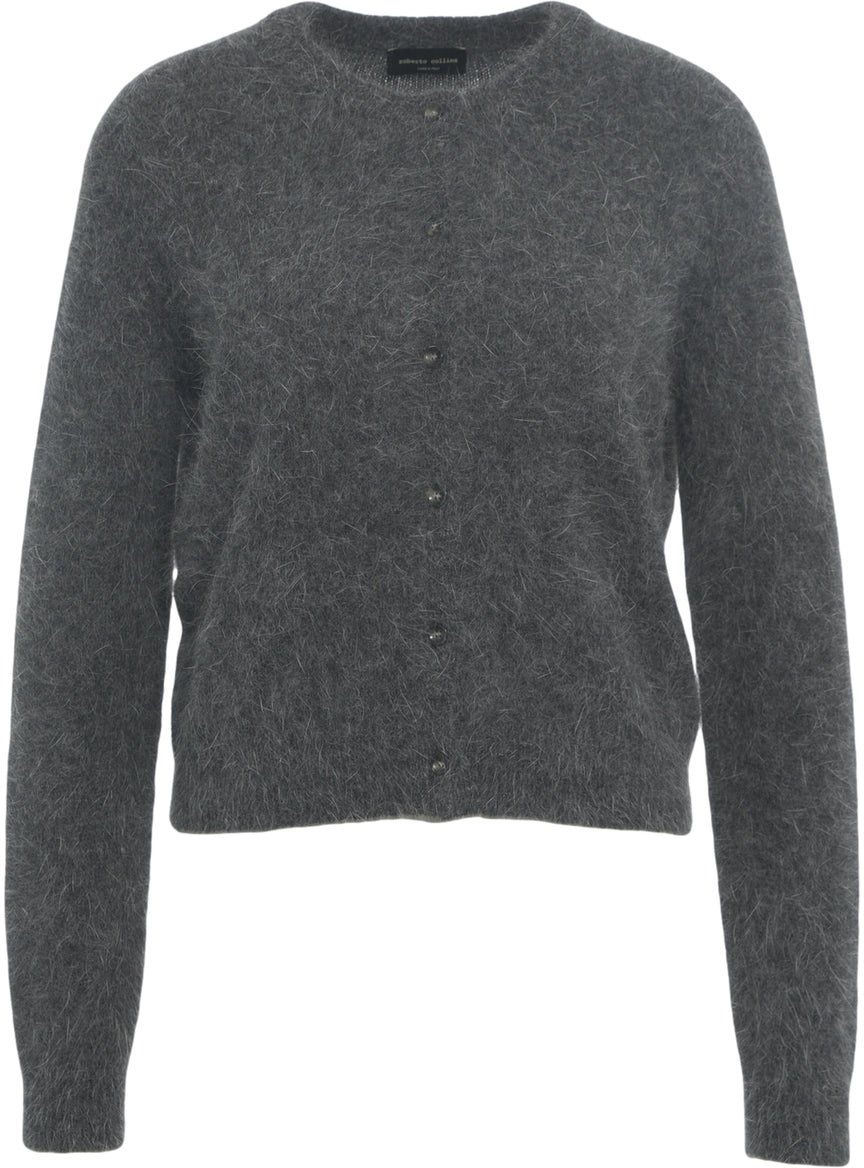 Roberto Collina Knit Cardigan with Button Closure Beige