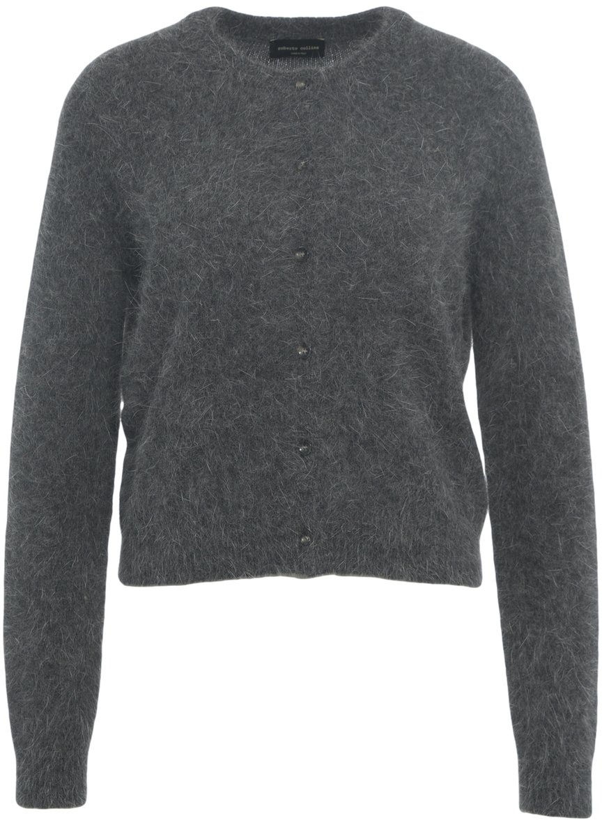 Roberto Collina Cardigan in Maglia con Chiusura a Bottoni Grijs