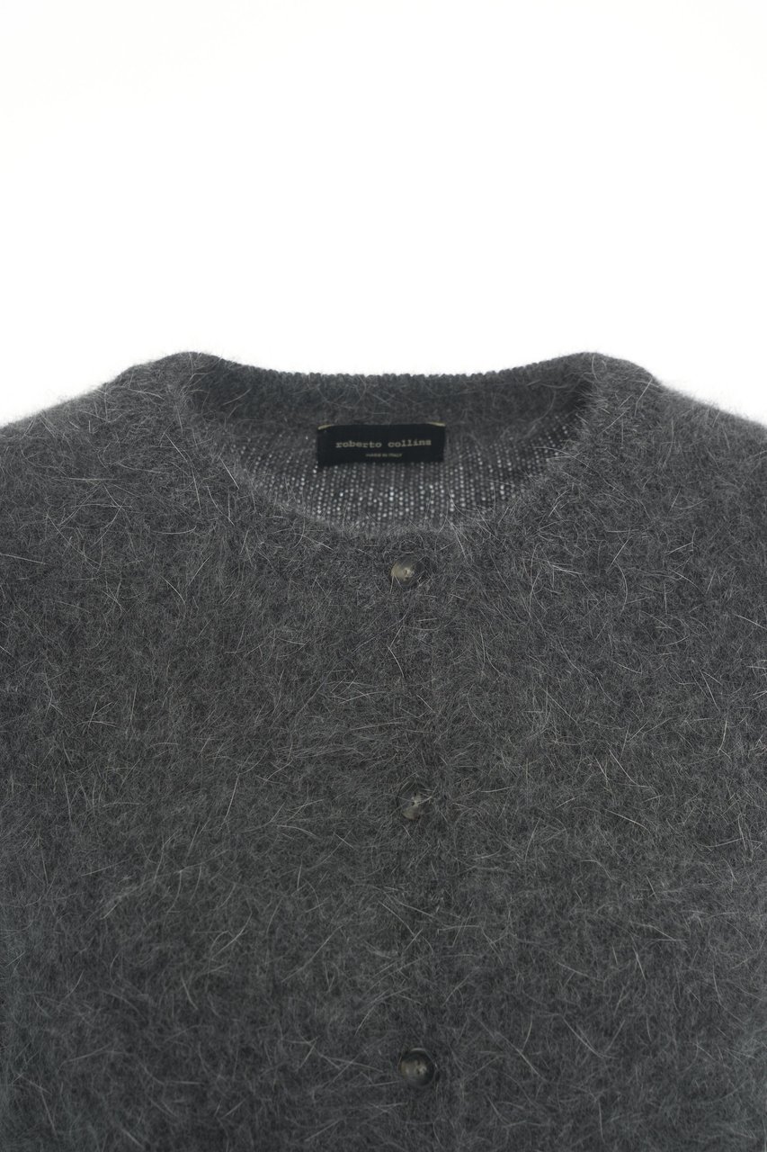 Roberto Collina Cardigan in Maglia con Chiusura a Bottoni Grijs