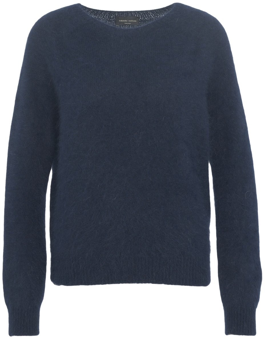 Roberto Collina Maglione in misto alpaca Blauw