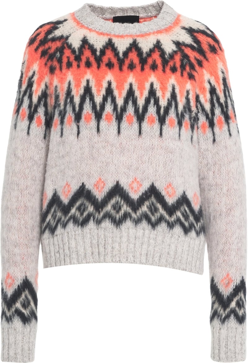 Roberto Collina Sweater with norwegian pattern Grijs