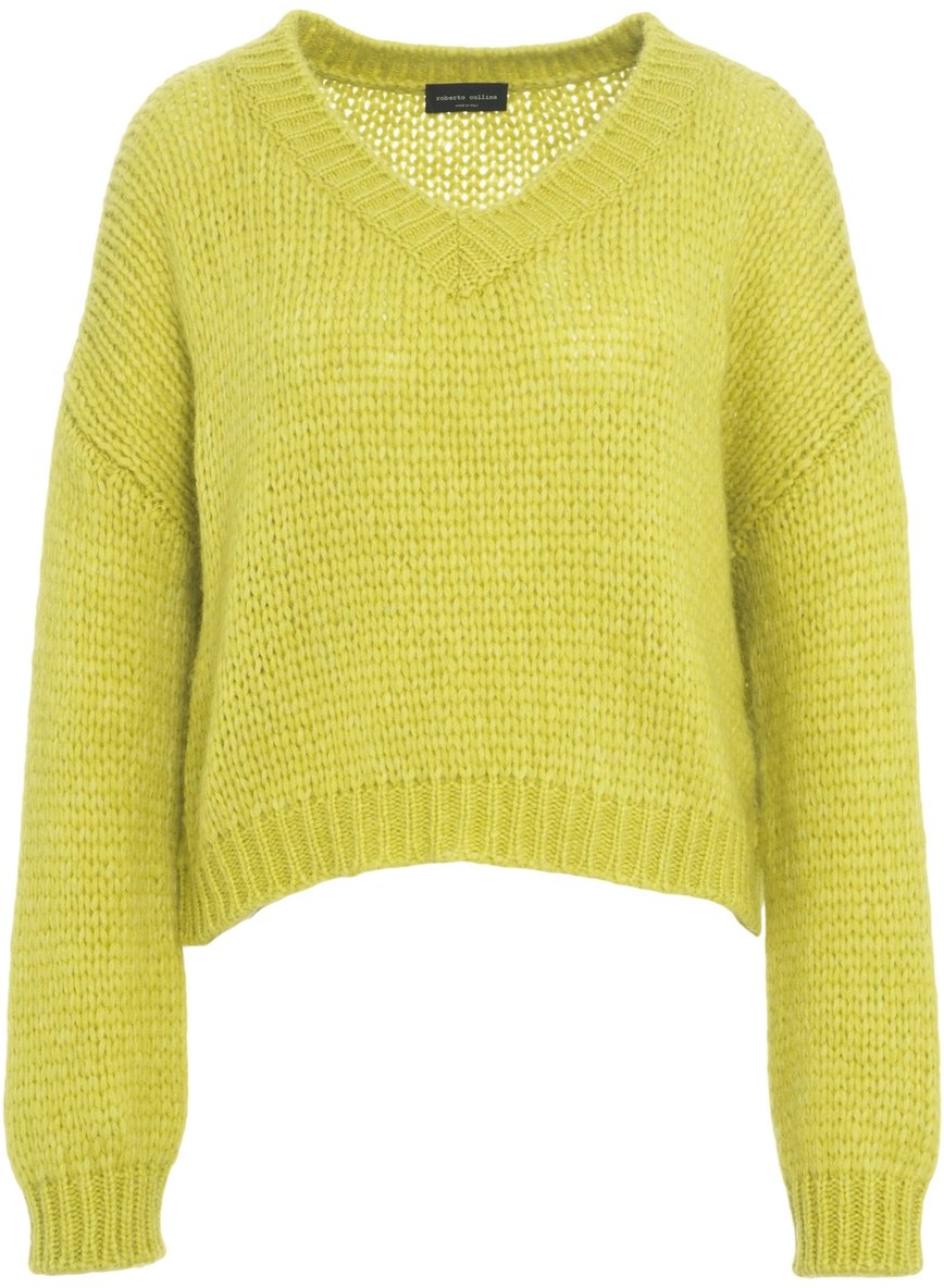 Roberto Collina Maglione in misto Alpaca Groen