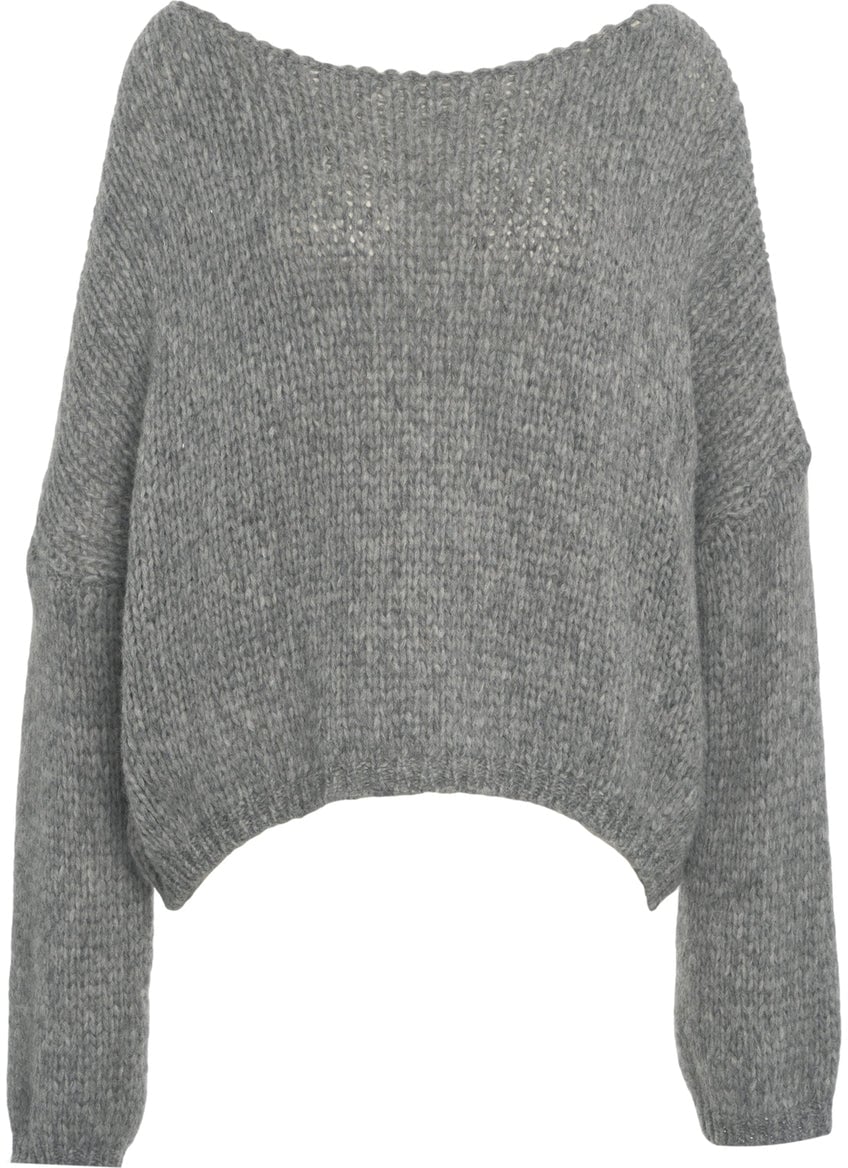 Roberto Collina Knit sweater with bateau neck Beige