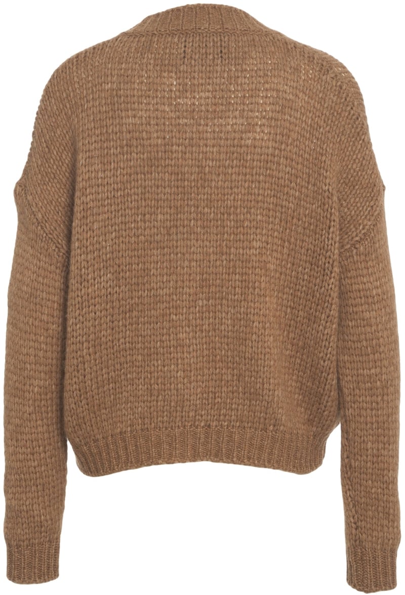 Roberto Collina Knit cardigan with V-neck Bruin