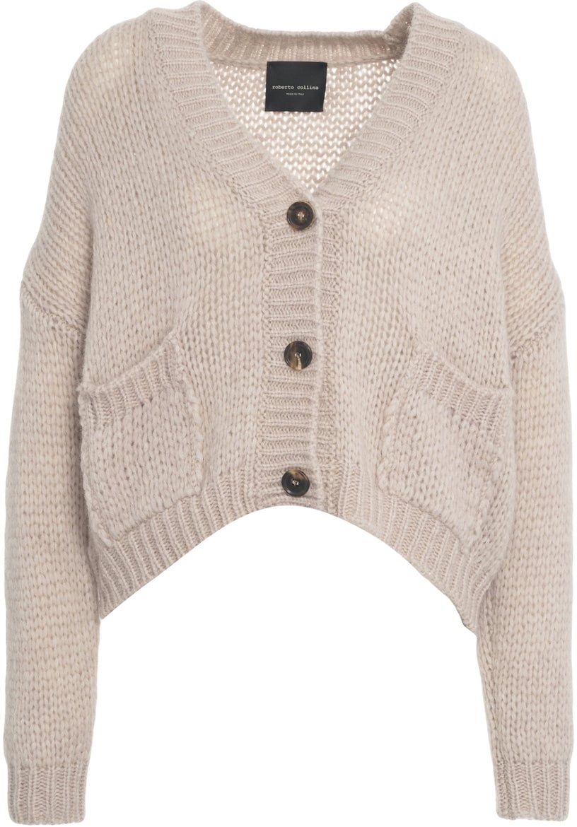 Roberto Collina Cardigan in maglia con scollo a V Beige