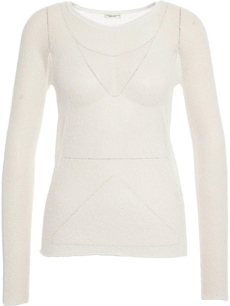 Roberto Collina Openwork sweater with lace effect Wit