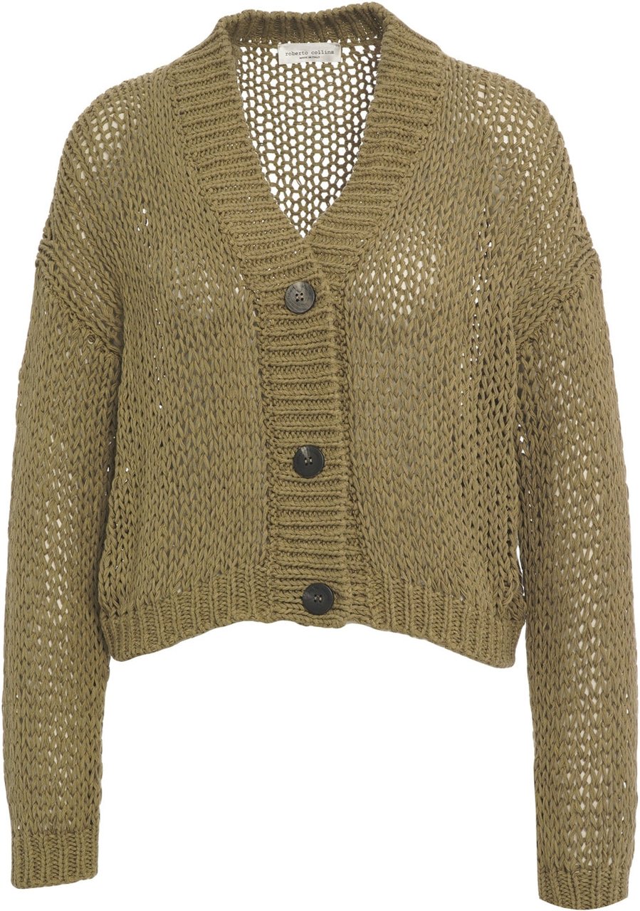 Roberto Collina Crochet cardigan Groen