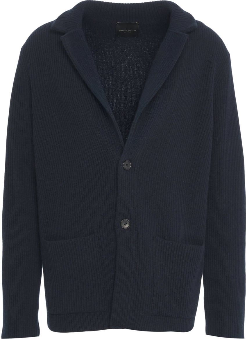 Roberto Collina Wool cardigan Blauw