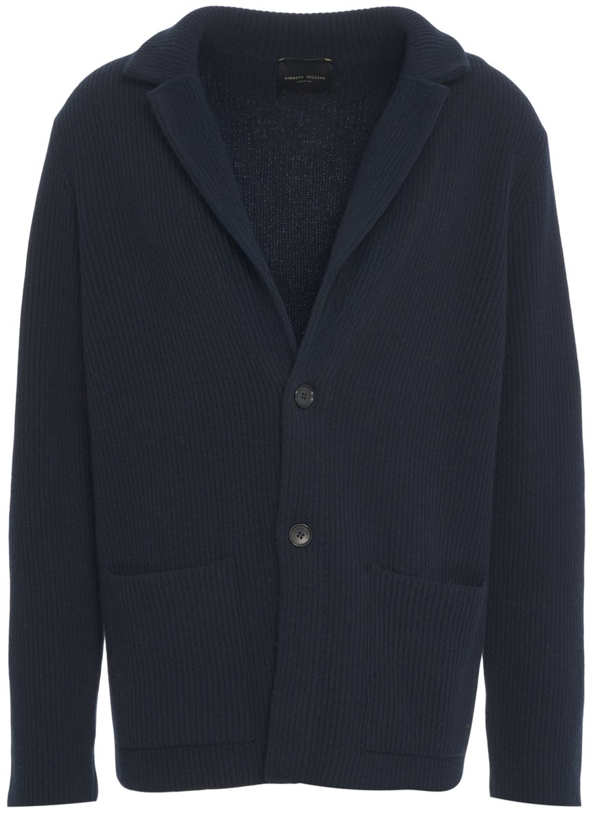 Roberto Collina Cardigan in lana Blauw