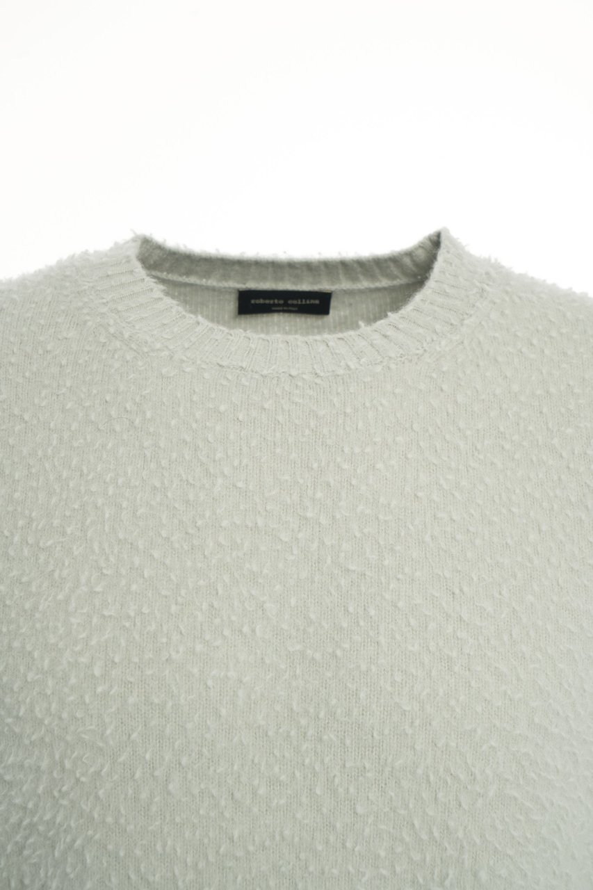 Roberto Collina Maglione in maglia strutturata Grijs
