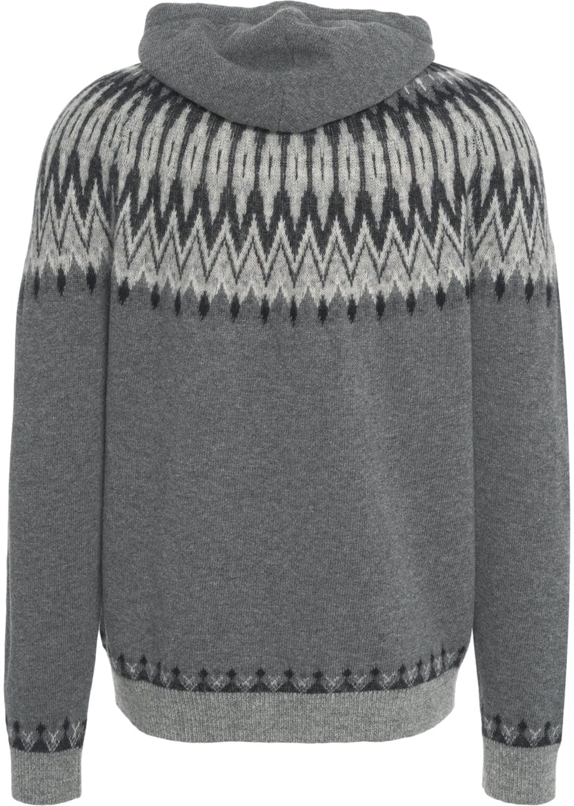 Roberto Collina Knit hoodie Grijs