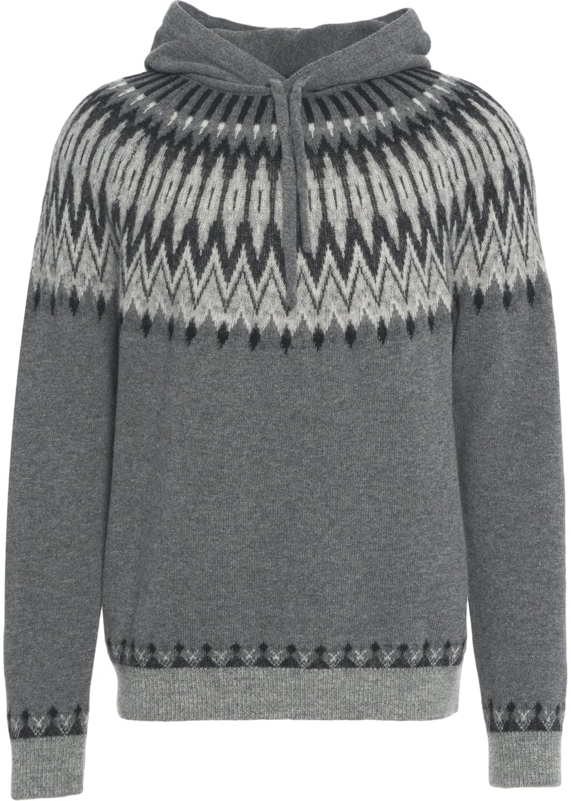 Roberto Collina Knit hoodie Grijs