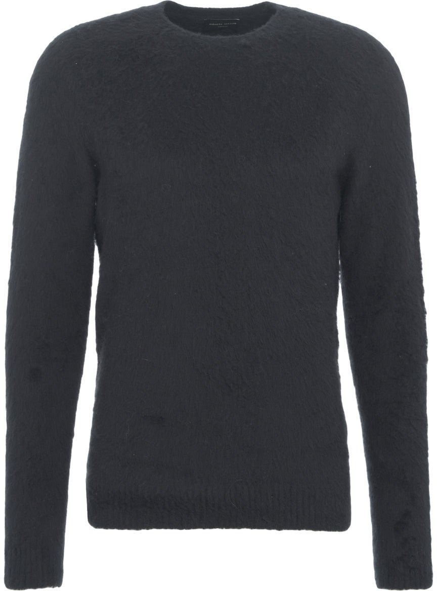Roberto Collina Brushed knit sweater Blauw