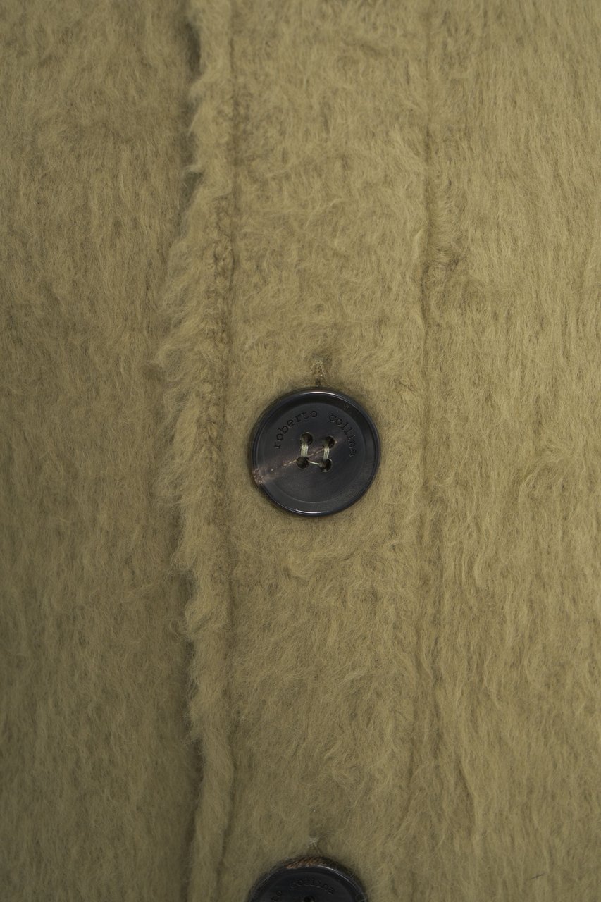 Roberto Collina Teddy cardigan Groen
